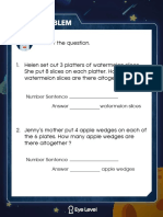 Word Problem: Number Sentence Answer Watermelon Slices