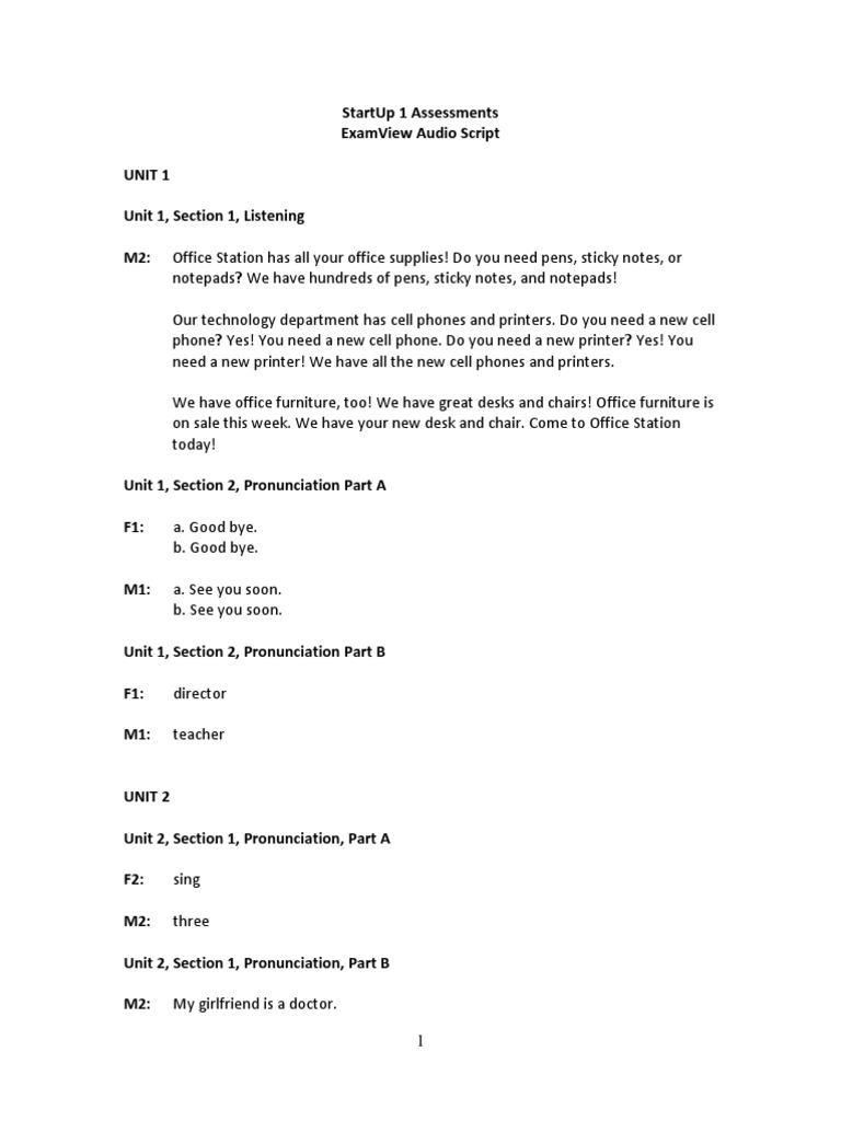 st1 Ev As Recording Script | Download Free PDF | Meal | Lunch