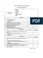 Checklist Keselamatan Pasien Di Ruang Tindakan