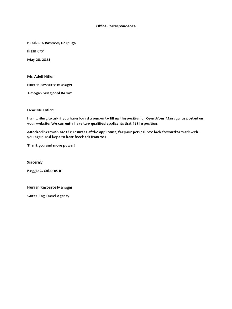 Office Correspondence | PDF