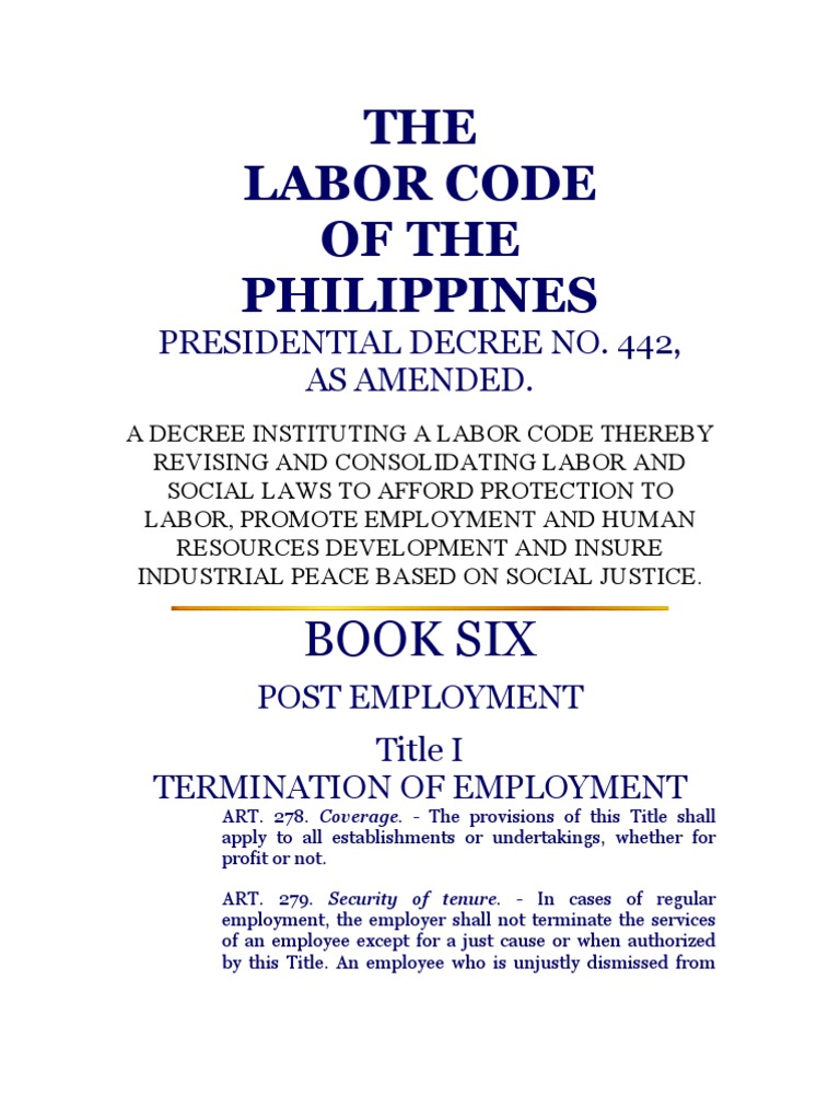 Labor Code Art 281 To 282 PDF Employment Labour Law
