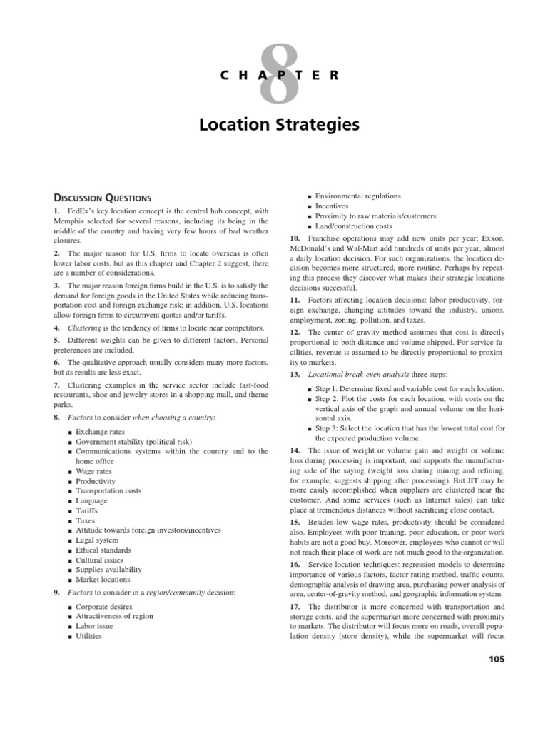 Ch08 Location Strategies | PDF | Employment | Supermarket