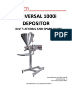 UNIVERSAL 1000i Depositor: Instructions and Spare Parts