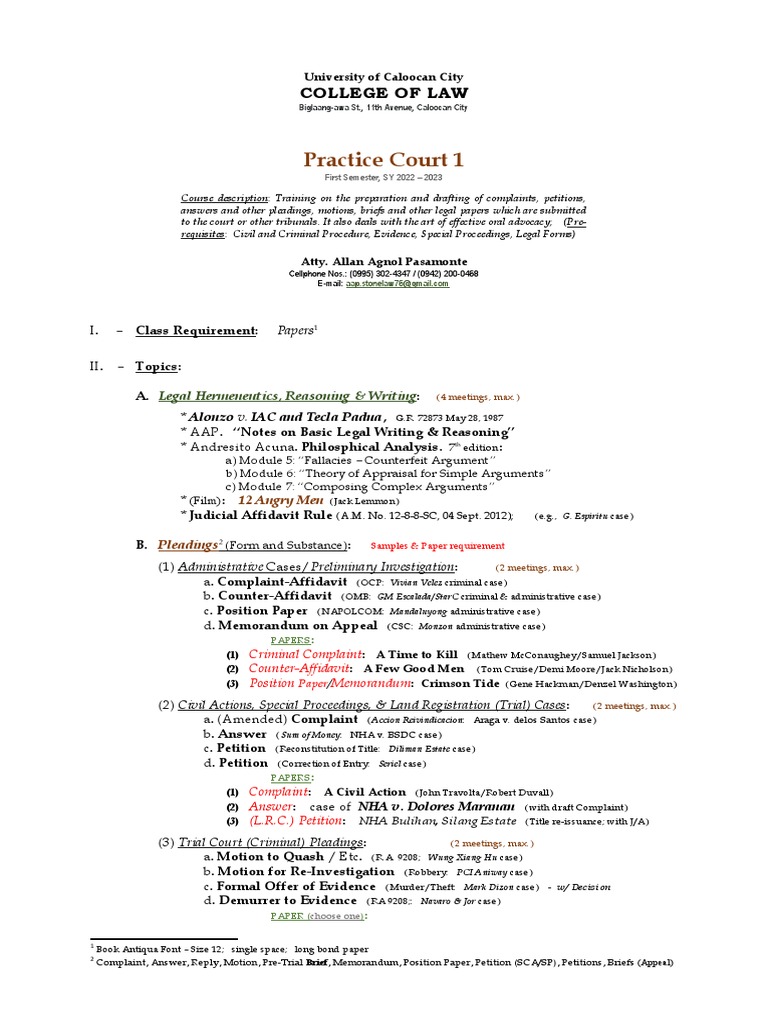 Legal Writing and Advocacy Course | PDF | Appeal | Lawsuit