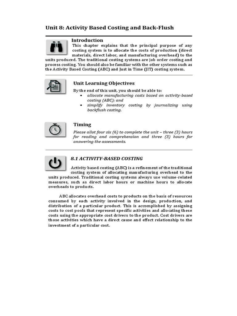 Backflush Costing in Manufacturing | PDF | Inventory | Lean Manufacturing