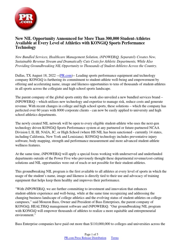 New NIL Opportunity Announced For More Than 300,000 Student-Athletes ...