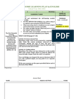 Weekly Home Learning Plan in English: School Year 2021-2022