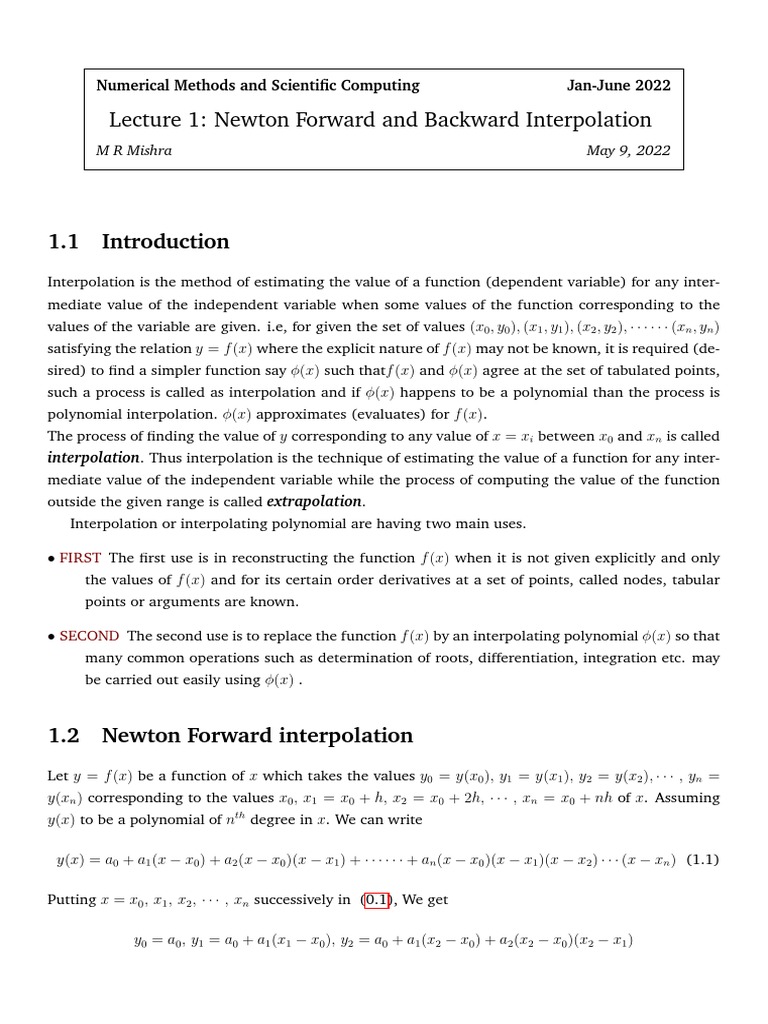 Newton Interpolation Methods Explained | PDF | Interpolation ...