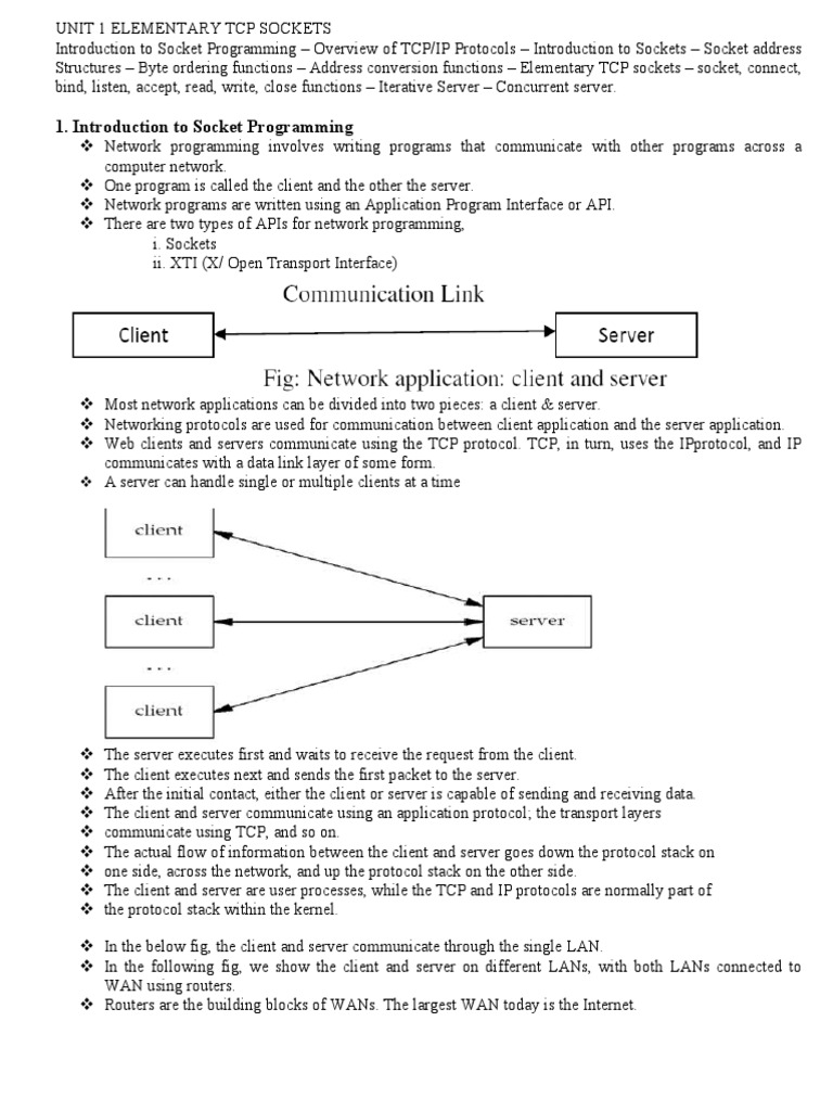 Introduction To Socket Programming | PDF | Transmission Control ...