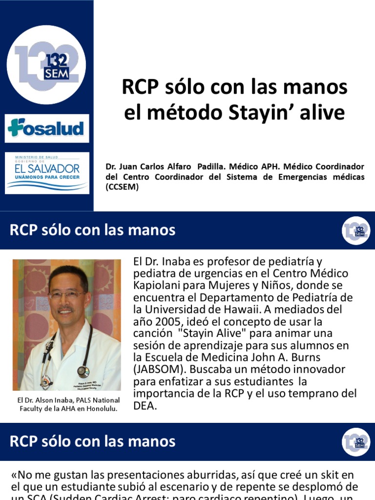 RCP Solo Con Las Manos (Enseñado Con Música) | PDF | Reanimación ...