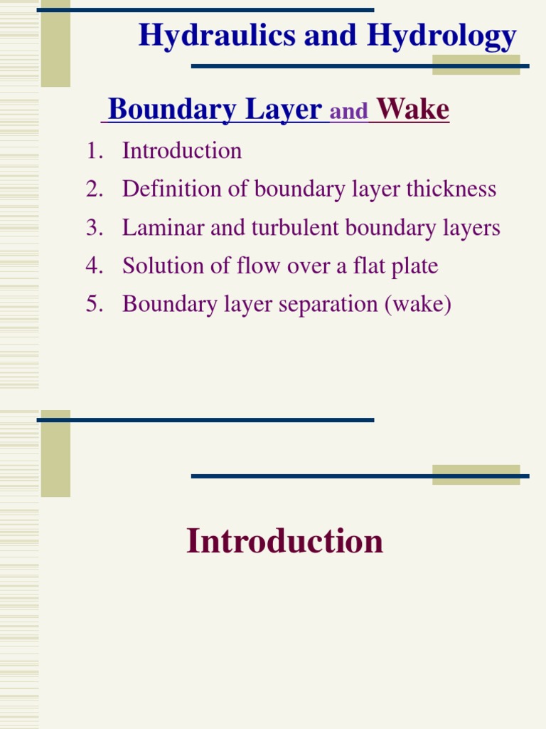 Boundary Layer Hydraulics and Hydrology PDF Boundary Layer Fluid