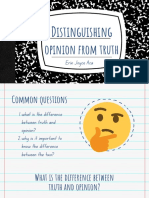 Distinguishing Opinion From Truth