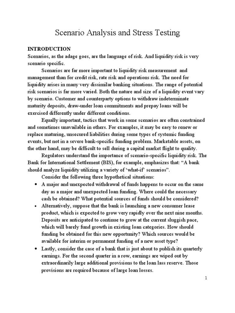 Liquidity Scenario Analysis and Stress Testing | PDF | Liquidity Risk ...