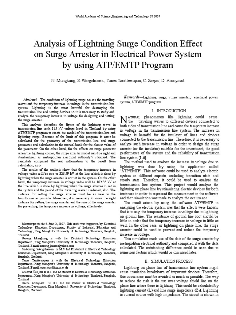 Lightning Surge Impact on Surge Arresters | PDF | Computers