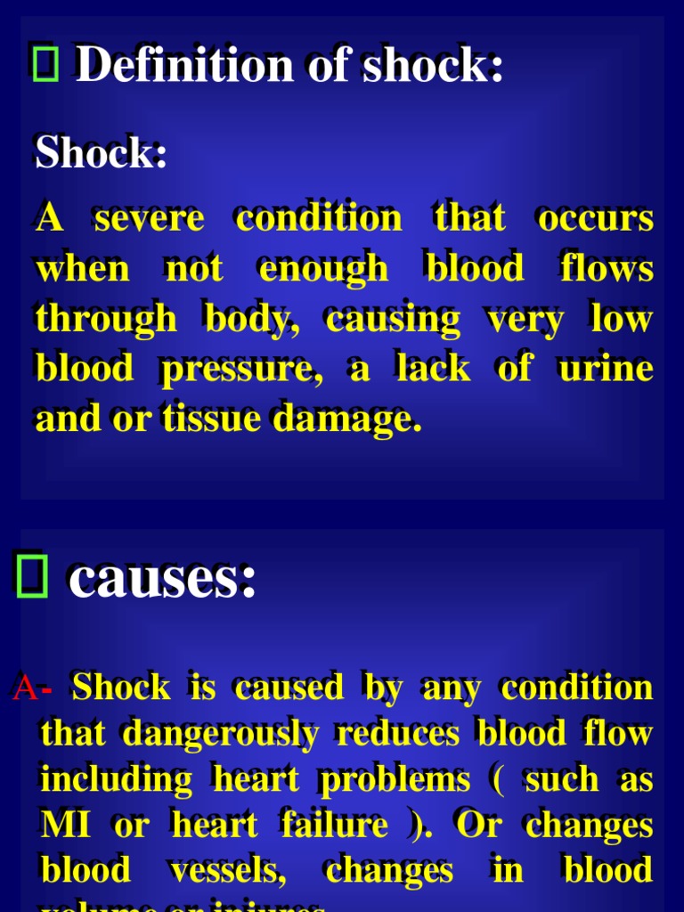 Definition of Shock PDF Shock (Circulatory) Bleeding