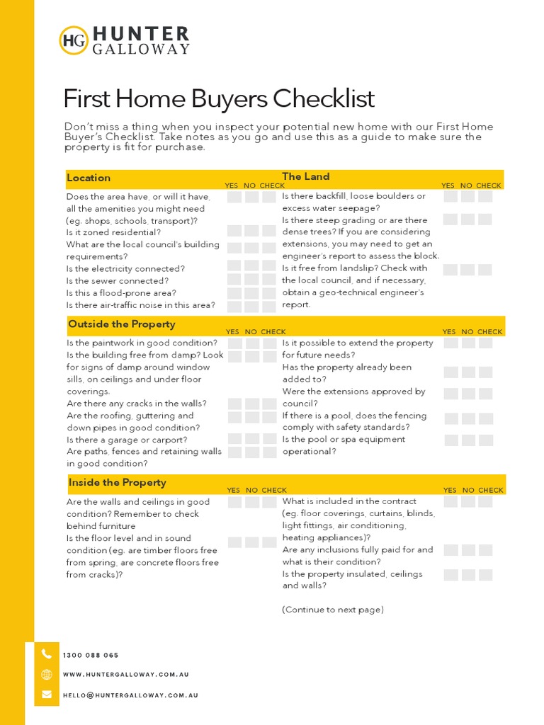 First Home Buyers Checklist | PDF | Bedroom | Building Engineering