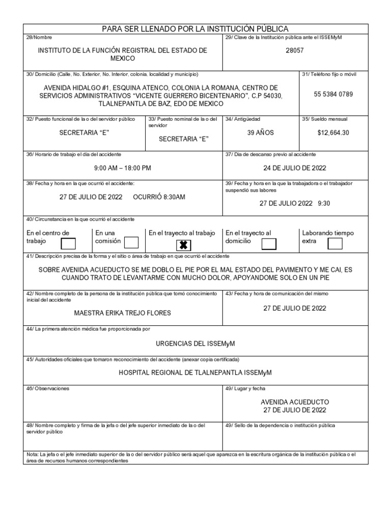 FORMATO ISSEMYM - Ajm | PDF