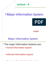 Lecture - 6: - Major Information System
