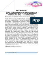 As Manifestações Da Questão Social Na Política Pública de Educação Do Município de São Félix: Percepção Dos Professores.