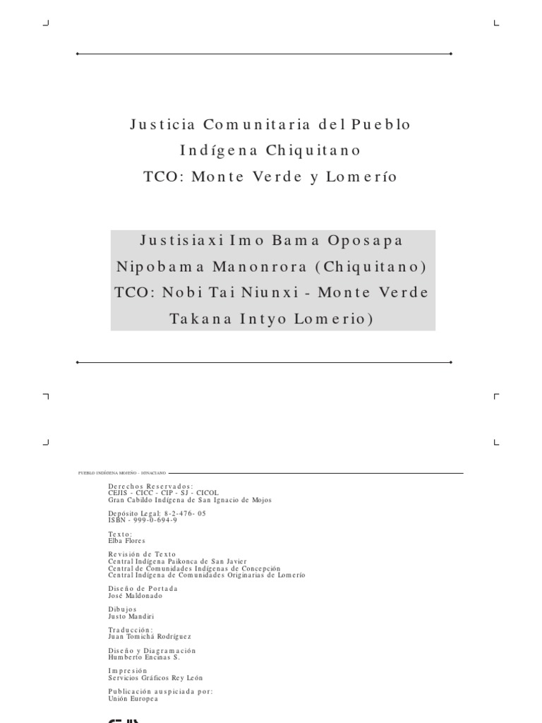 Justicia Comunitaria Chiquitana | PDF | Justicia | Crimen y violencia