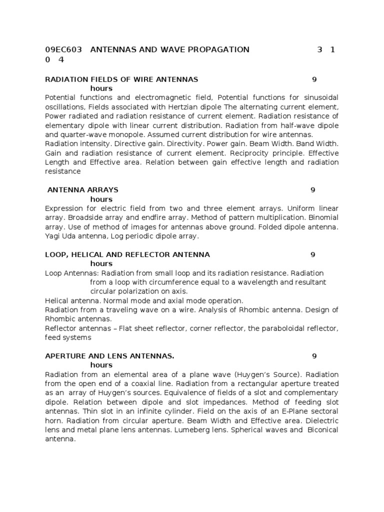 Antennas and Wave Propagation PDF Antenna (Radio) Radio Propagation