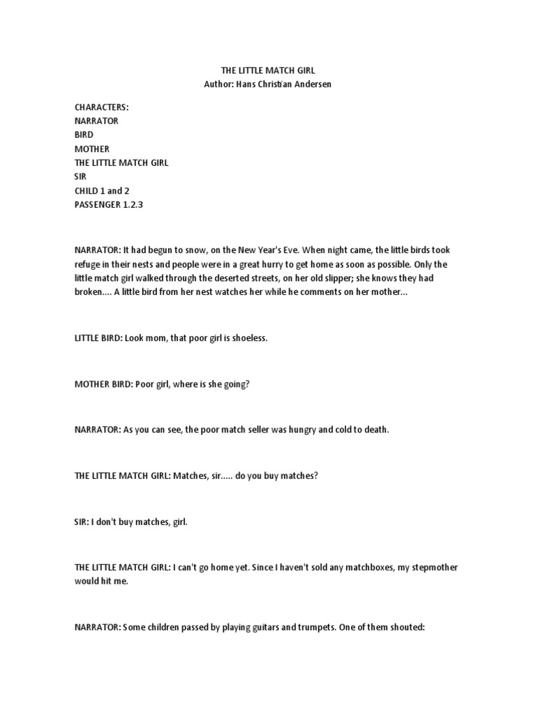 THE LITTLE MATCH GIRL PDF