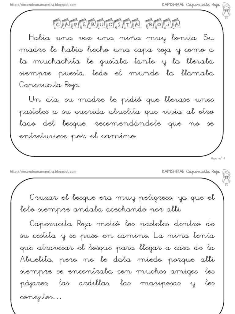 Actividades de Caperucita Roja para Primer Grado | PDF | Caperucita Roja