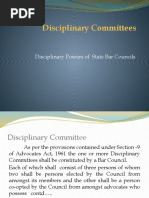 Disciplinary Committees & Disciplinary Powers of State Bar Councils