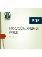 Introducción Al Álgebra de Matrices: Clase No. 22