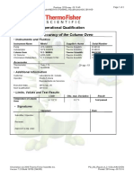 Operational Qualification - Temperature Accuracy of The Column Oven