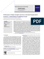 Performance of High Strength Concretes at Elevated Temperatures