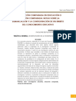 Nvestigación Comparada en Educación O Educación Comparada Notas Sobre La Demarcación Y La Configuración de Un Ámbito Del Conocimiento Educativo