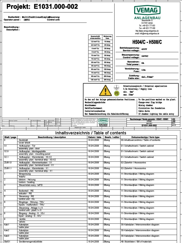 Projekt: E1031.000-002: H504/C - H508/C | PDF