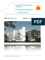 2 Yr Self Sponsored M.Tech Brochure (2020-21) Department of Artificial Intelligence IIT Hyderabad