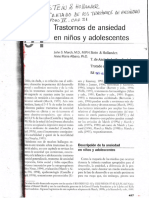 Trastornos de Ansiedad en Niños y Adolescentes