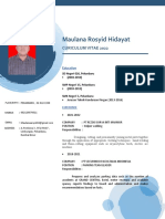 Maulana Rosyid Hidayat: Curiculum Vitae 2022
