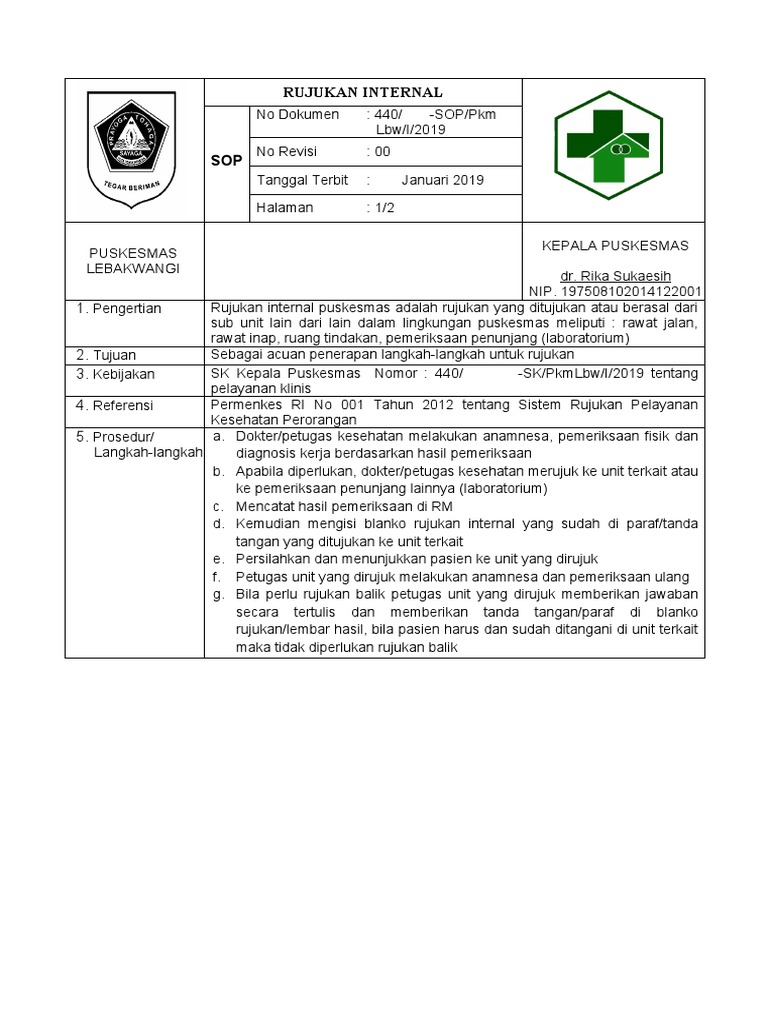 Rujukan Internal Puskesmas Lebakwangi | PDF | Kesehatan Holistik ...