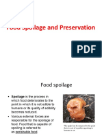 Food Spoilage and Preservation