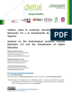 Art. Analisis de La Evolucion Tecnologica Hacia La Educacion 4.0 y La Virtualidad de La Educacion Superior.