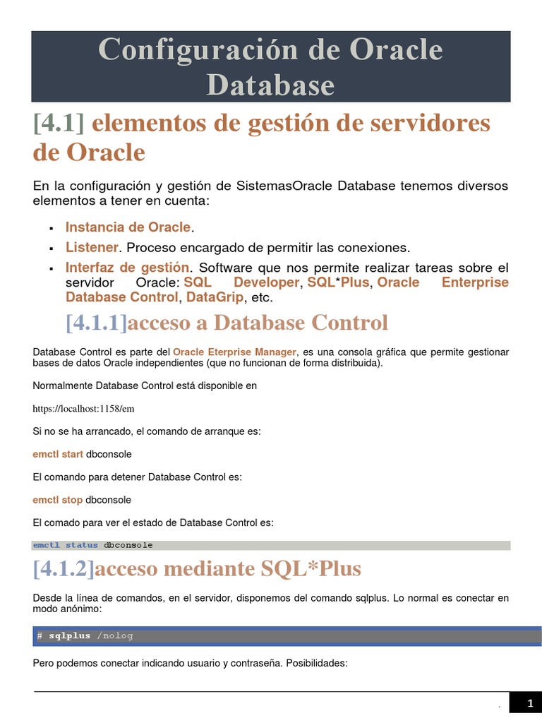 Configuración de Oracle Database | PDF | Archivo de computadora | Bases ...