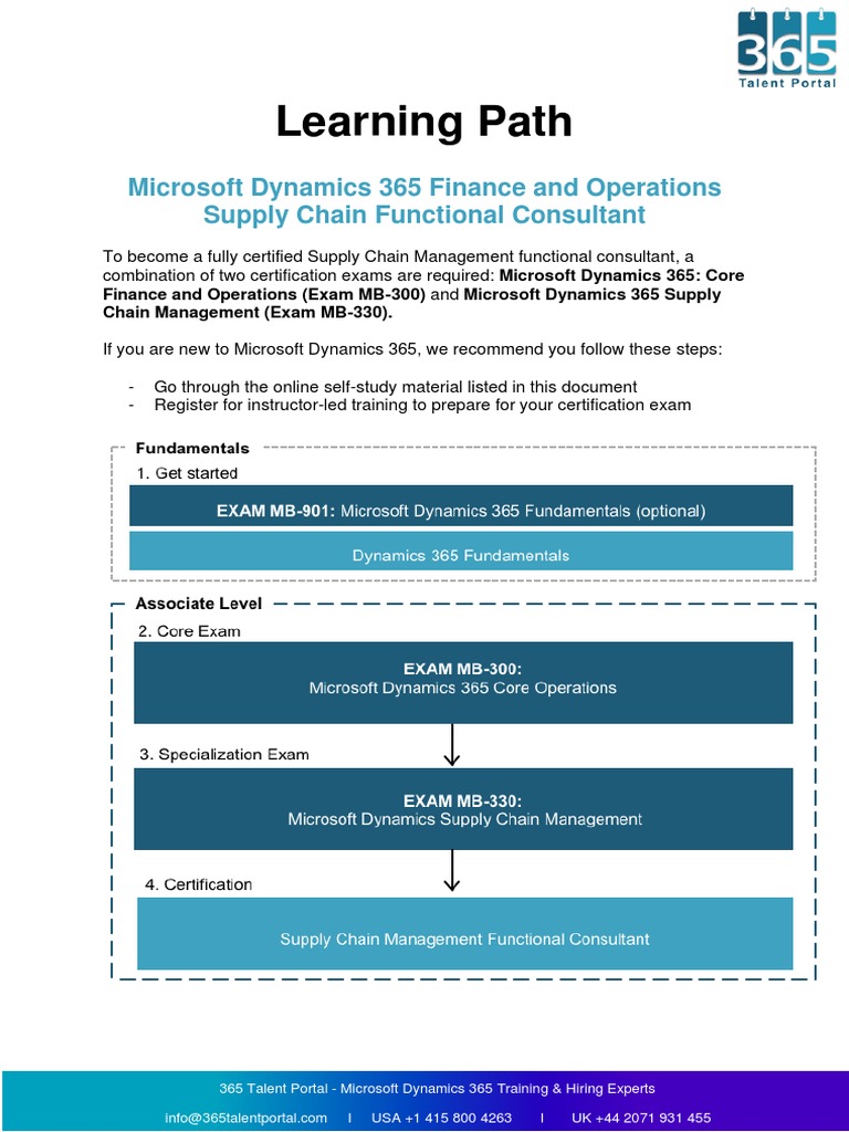 Dynamics 365 Supply Chain Consultant Path | PDF | Supply Chain | Supply ...