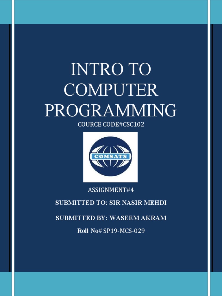 Icp Assignment#4 Wasim | PDF | Computers