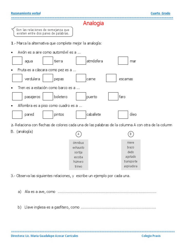 Razonamiento Verbal para Cuarto Grado | PDF | Artes del Lenguaje y ...