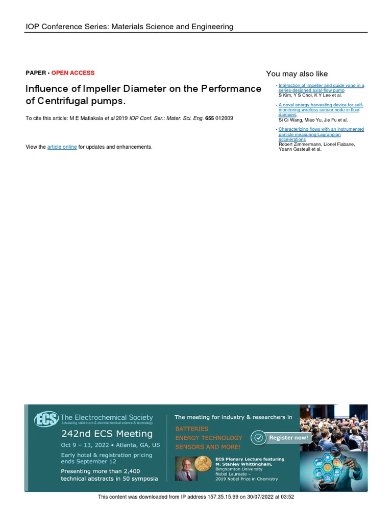 Impeller Diameter Impact on Pump Performance | PDF | Pump | Continuum ...