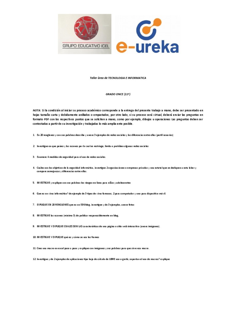 Taller Área de Tecnologia E Informatica | PDF | Arte | Informática