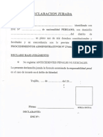 Declaración jurada de antecedentes