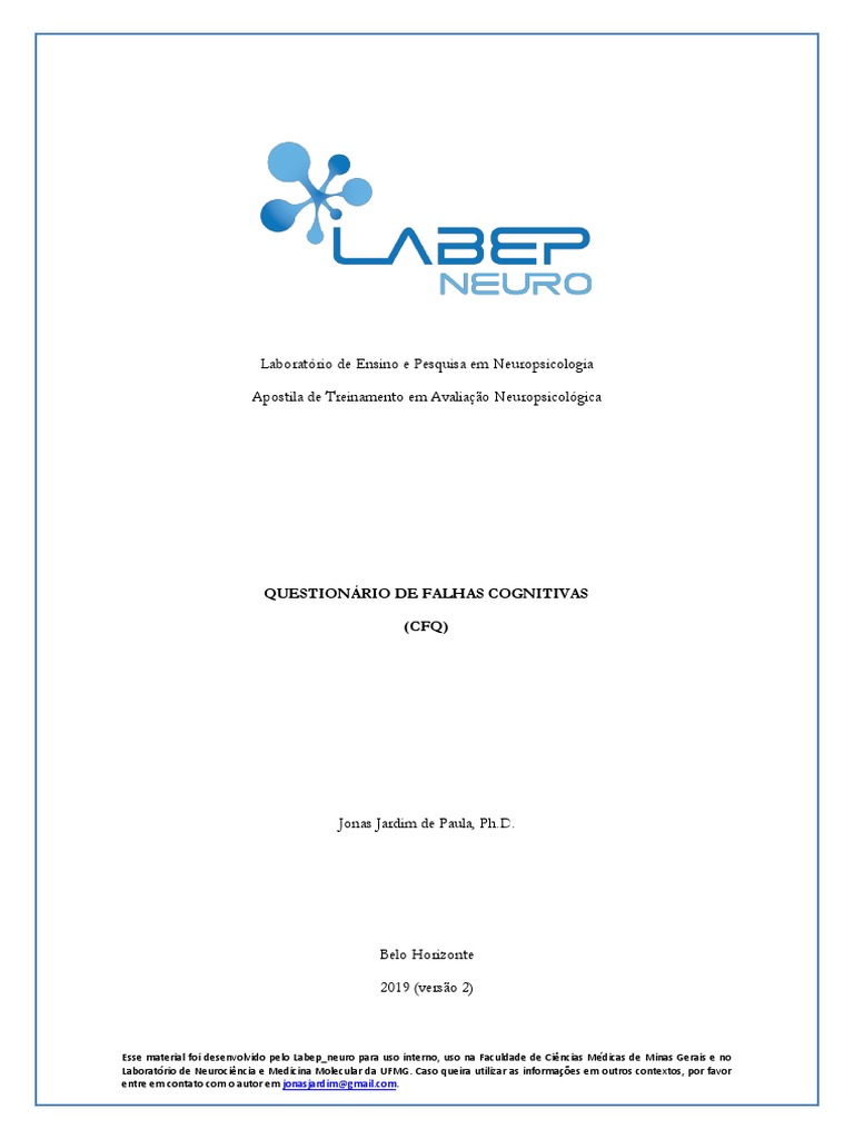 Questionário de Falhas Cognitivas (CFQ) | PDF | Remédio | Neurociência