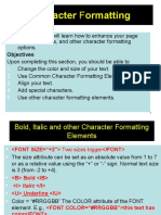 Character Formatting: Objectives