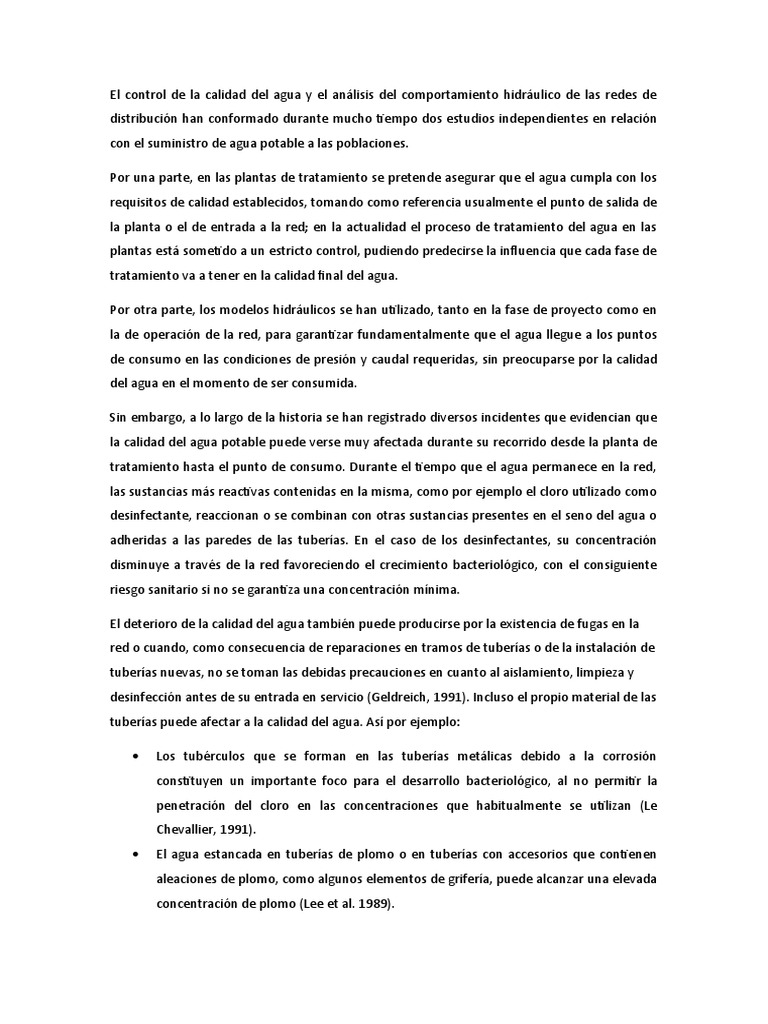 Ciclo del agua y calidad en redes | PDF | Agua | Agua potable