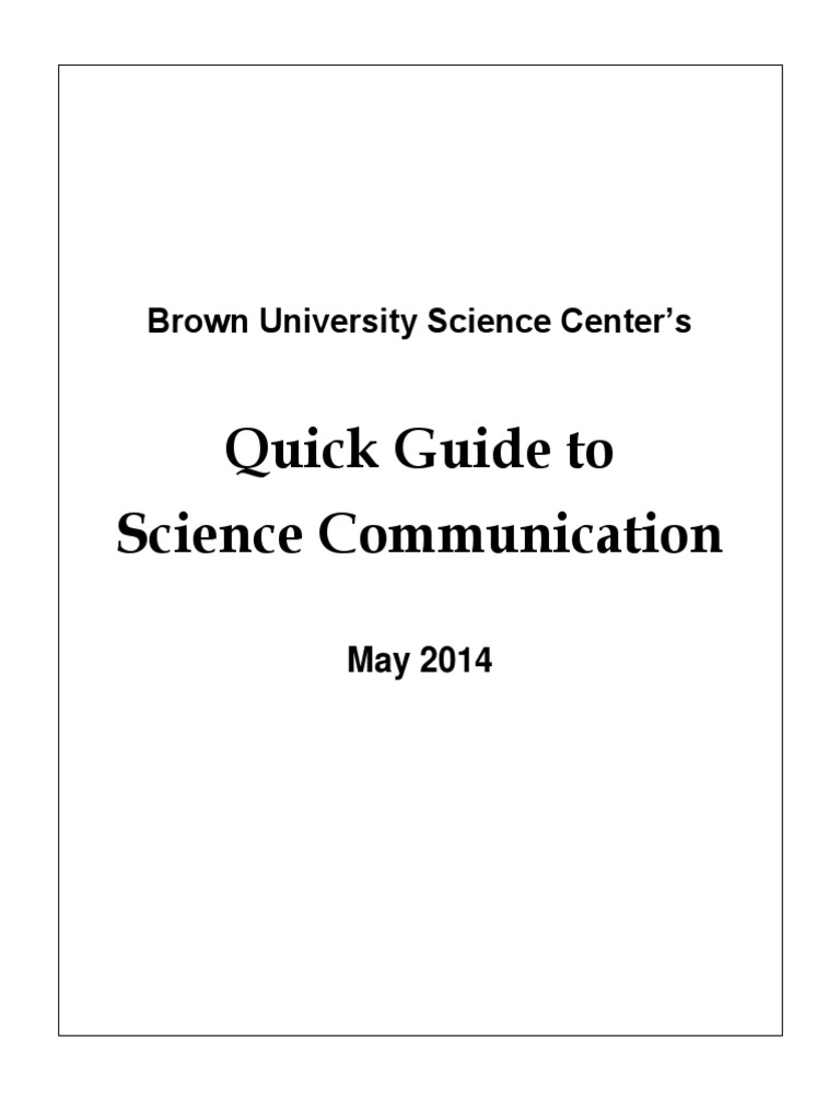 Quick Guide To Science Communication 0 Pdf Infographics Framing